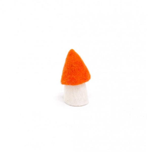Muskhane 100% Felt Mushroom Morel Small Orange