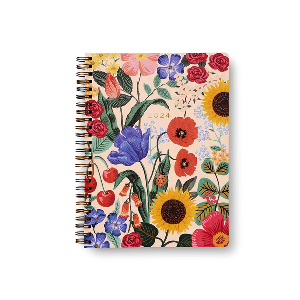 Rifle Paper Co 2024 12 Month Soft Cover Spiral Planner Blossom