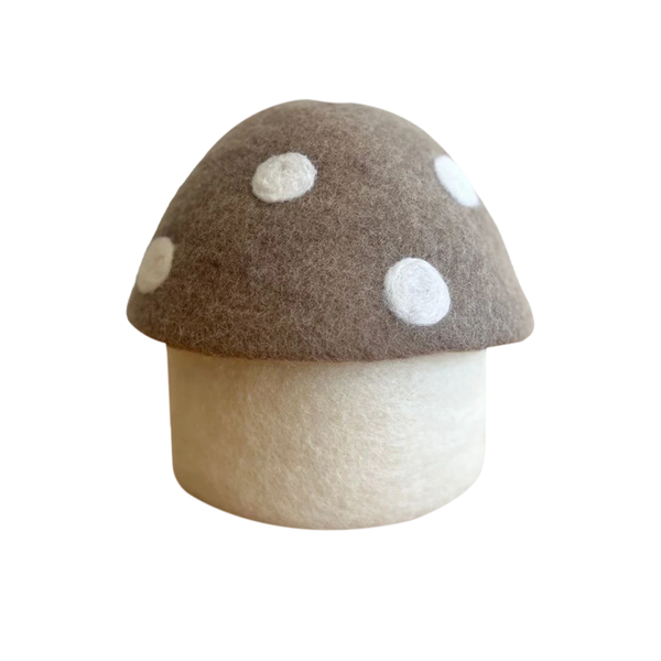 Felt Toadstool Basket with Lid Large Fawn