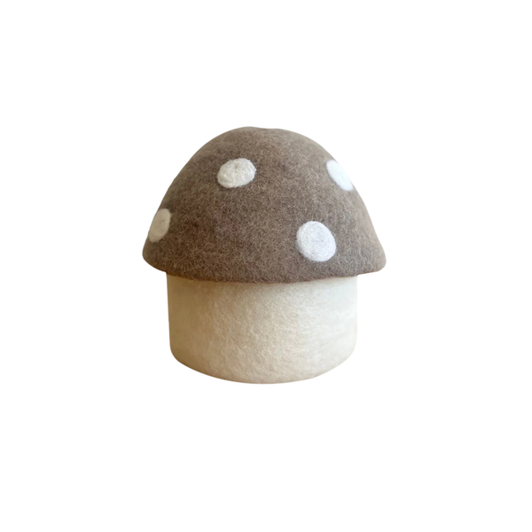 Felt Toadstool Basket with Lid Small Fawn
