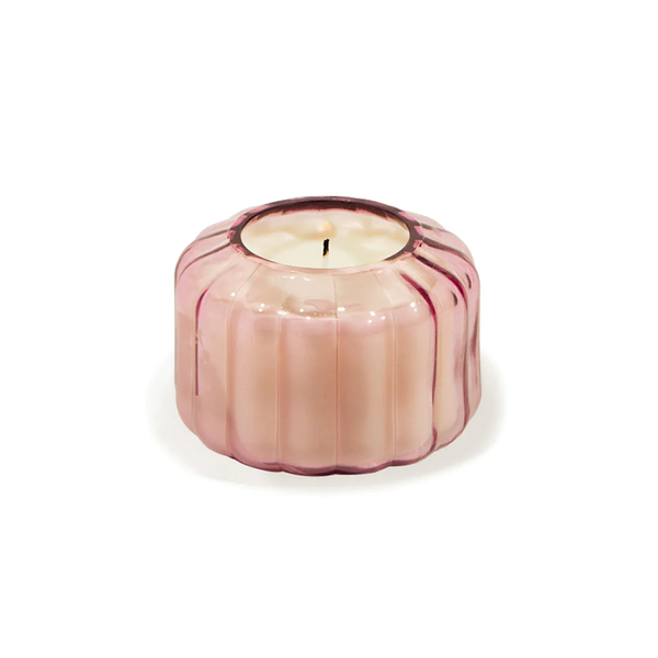 Paddywax Ripple Small Pink Glass Candle 127g Desert Peach